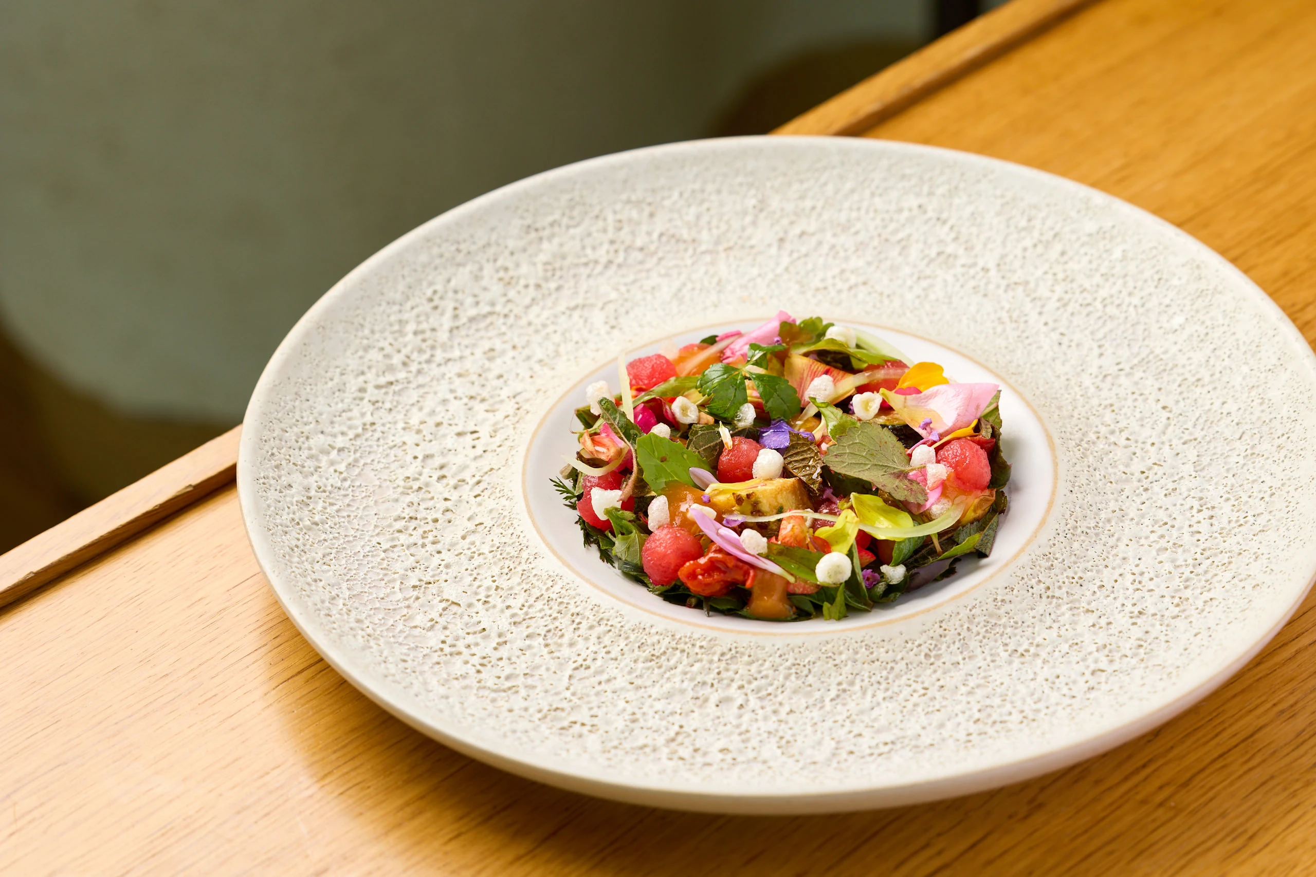 A dish from the Vegetali Mon Amour tasting menu